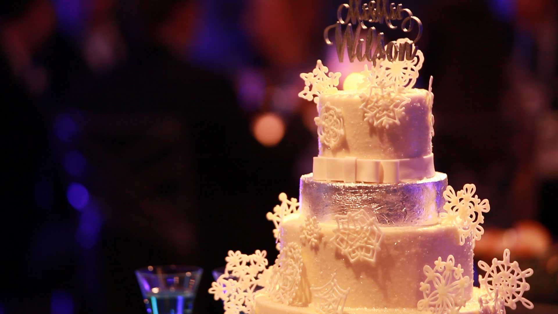 Beautiful winter wedding reception in downtown Indianapolis, IN.