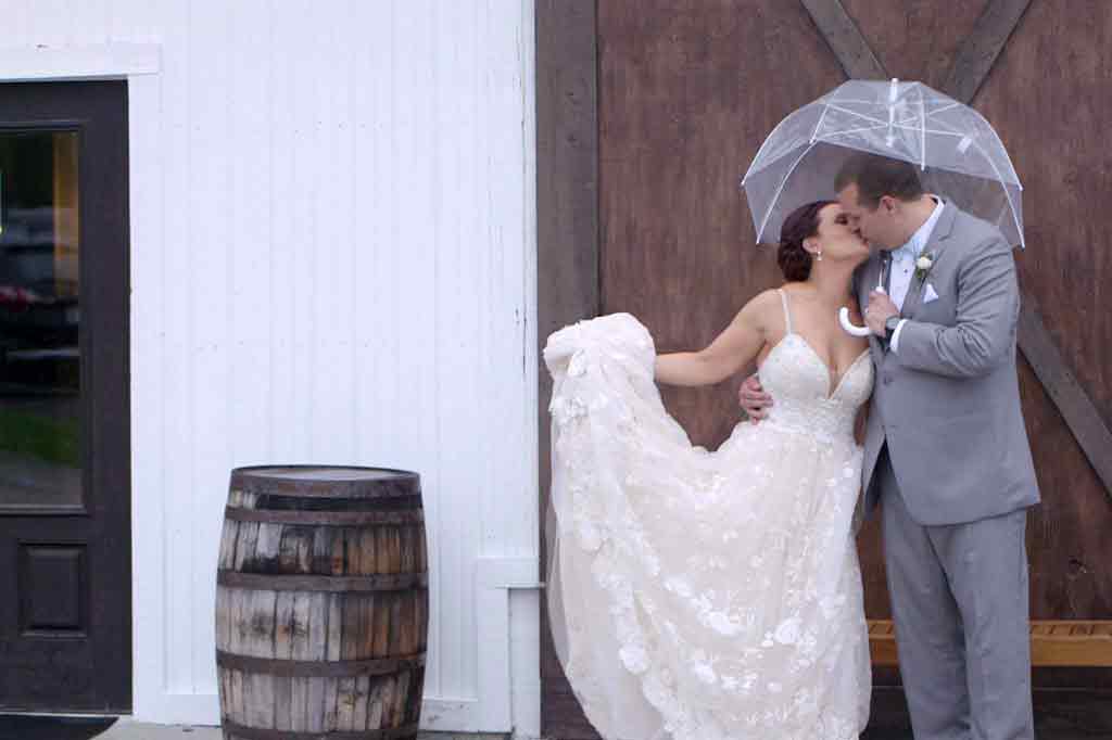 We filmed this amazing outdoor wedding on a rainy day with umbrellas at White Willow Farms in Arcadia Indiana in it's first year.