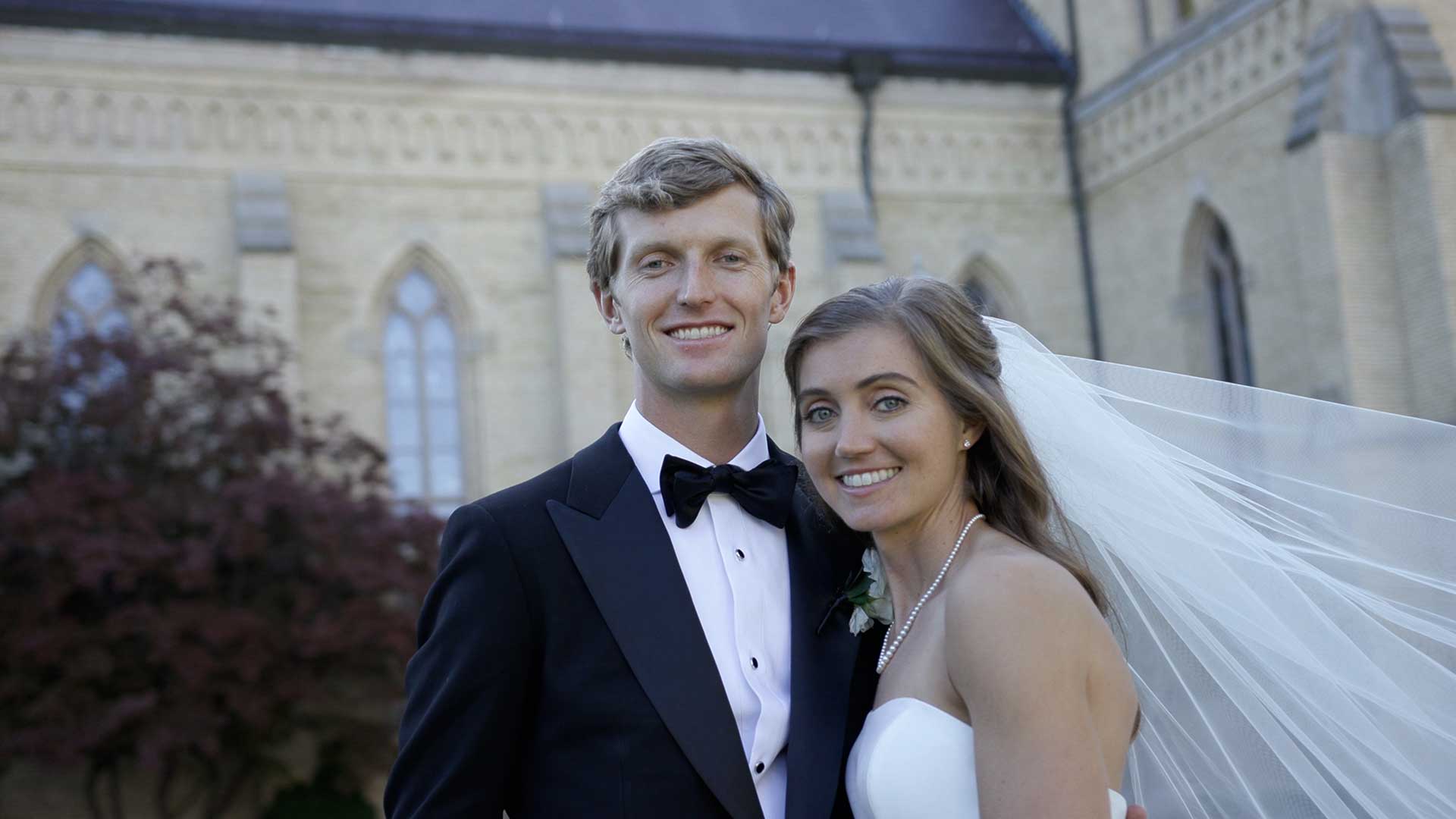 Wedding at Notre Dame University. Met in Indiana fell in love and married at the Basilica!