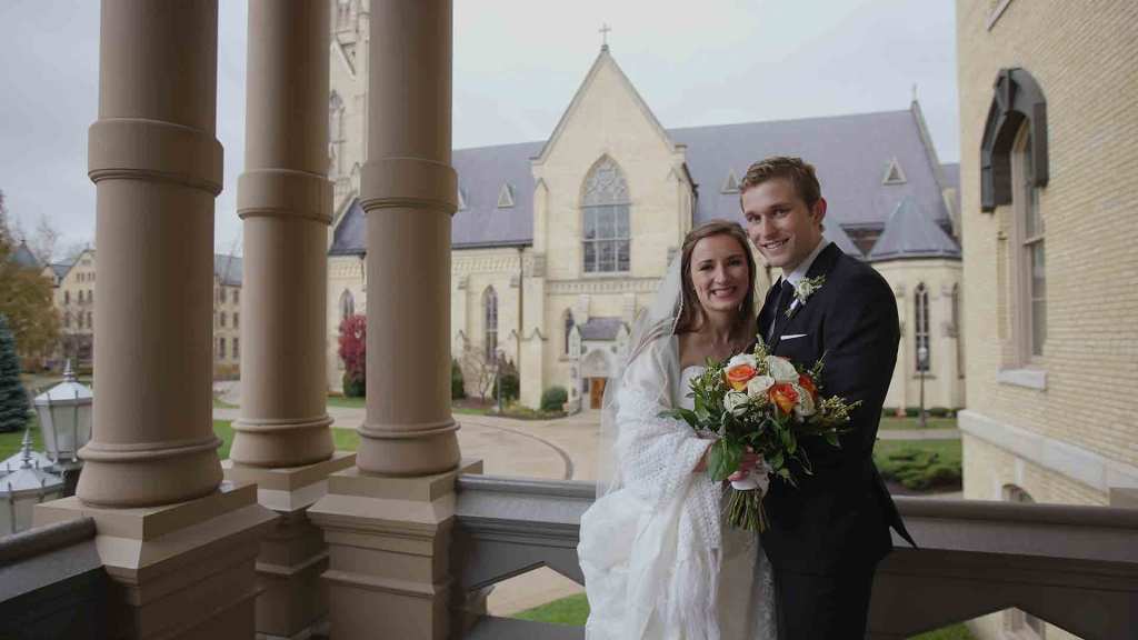 November wedding day at the Basilica and Blue Heron. Chilly, gray, sublime and beautiful on the campus of Notre Dame in Northern Indiana.