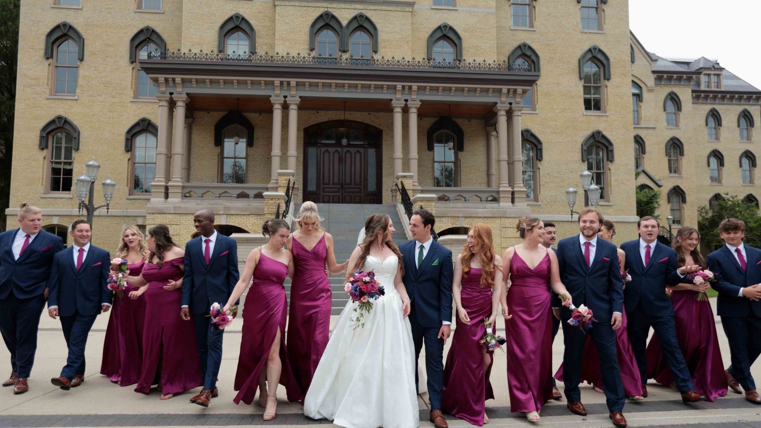 A beautiful wedding celebration for Maggie and John at Notre Dame University. Back to where it all began for their wedding!